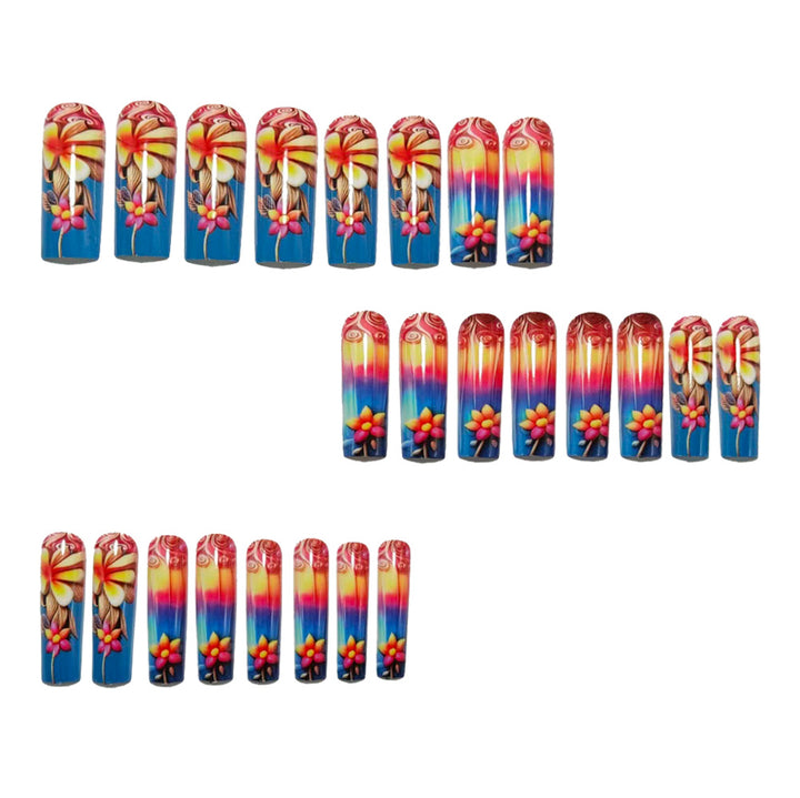 Artificial nails in stylish floral design Bowlift