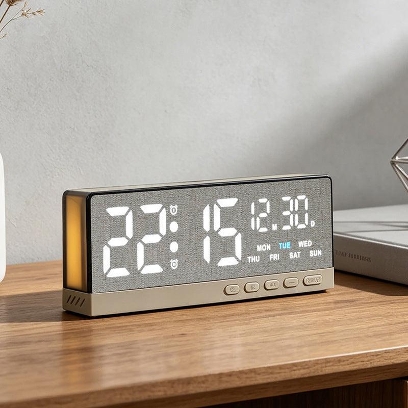 Digital radio alarm clock with large LED display and multifunctional settings Bowlift