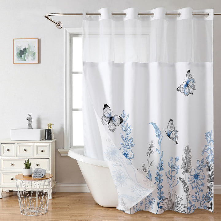 Elegant Butterfly Shower Curtain Bowlift
