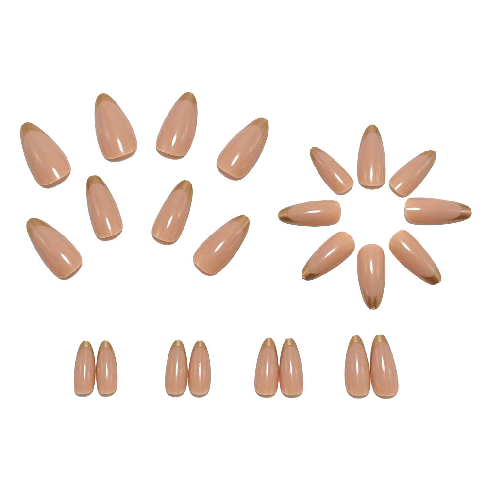 Artificial nails in elegant stiletto design with golden accents Bowlift