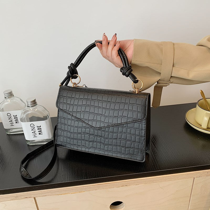 Crocodile-Embossed Handcrafted Crossbody Bag Bowlift