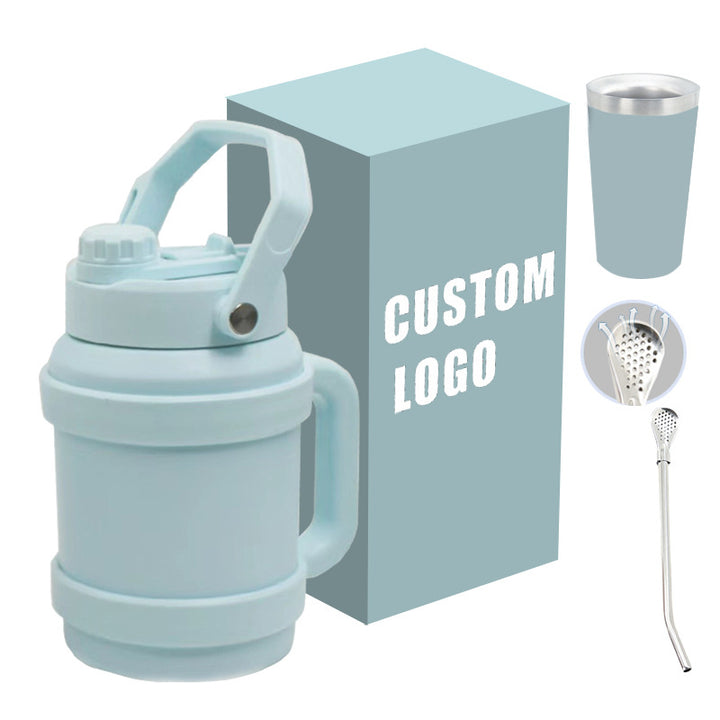 Ladies Insulated Stainless Steel Thermo Bottle with Practical Carry Handle Bowlift