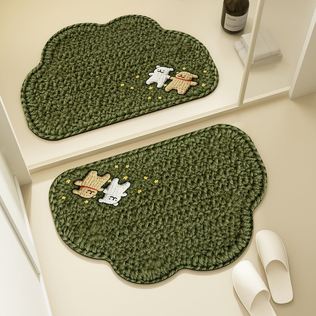 Playful Dog-Shaped Bath Mat