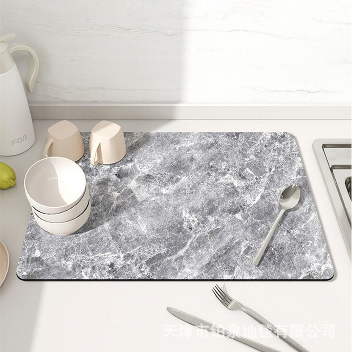 Stylish Marble-Effect Kitchen Mat Bowlift