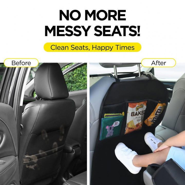 Heavy-duty waterproof backseat car seat protector with mesh storage pockets and anti-slip backing Bowlift