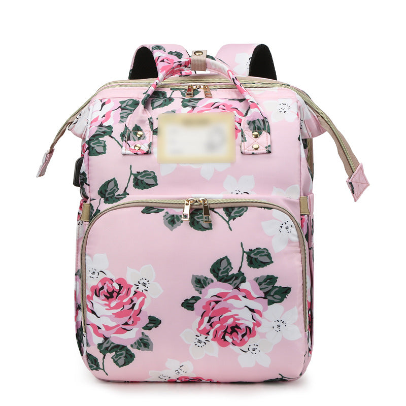 Floral Patterned Multi-Functional Backpack Bowlift