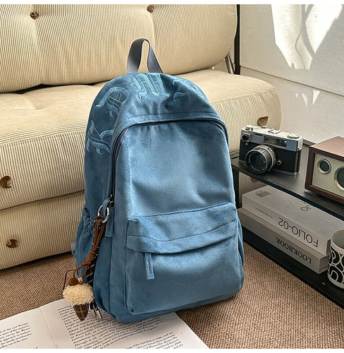 Casual Suede School Backpack Bowlift