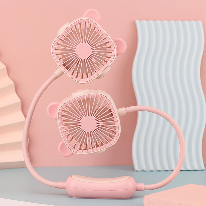 Ladies wearable neck fan with dual design Bowlift