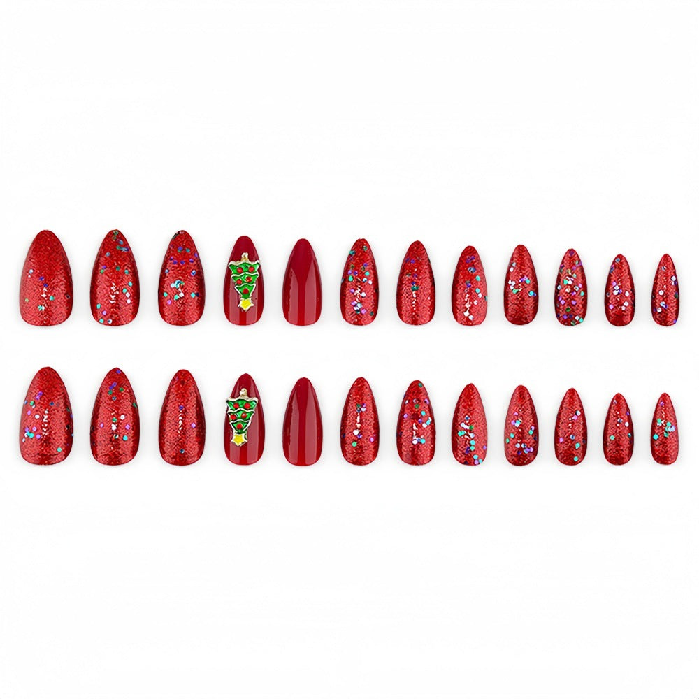 Artificial nails with festive Christmas design Bowlift