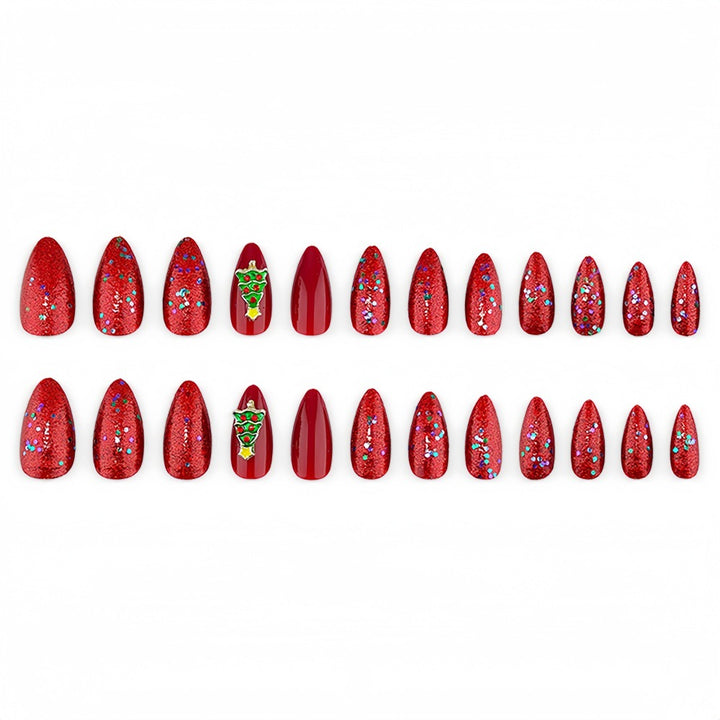 Artificial nails with festive Christmas design Bowlift