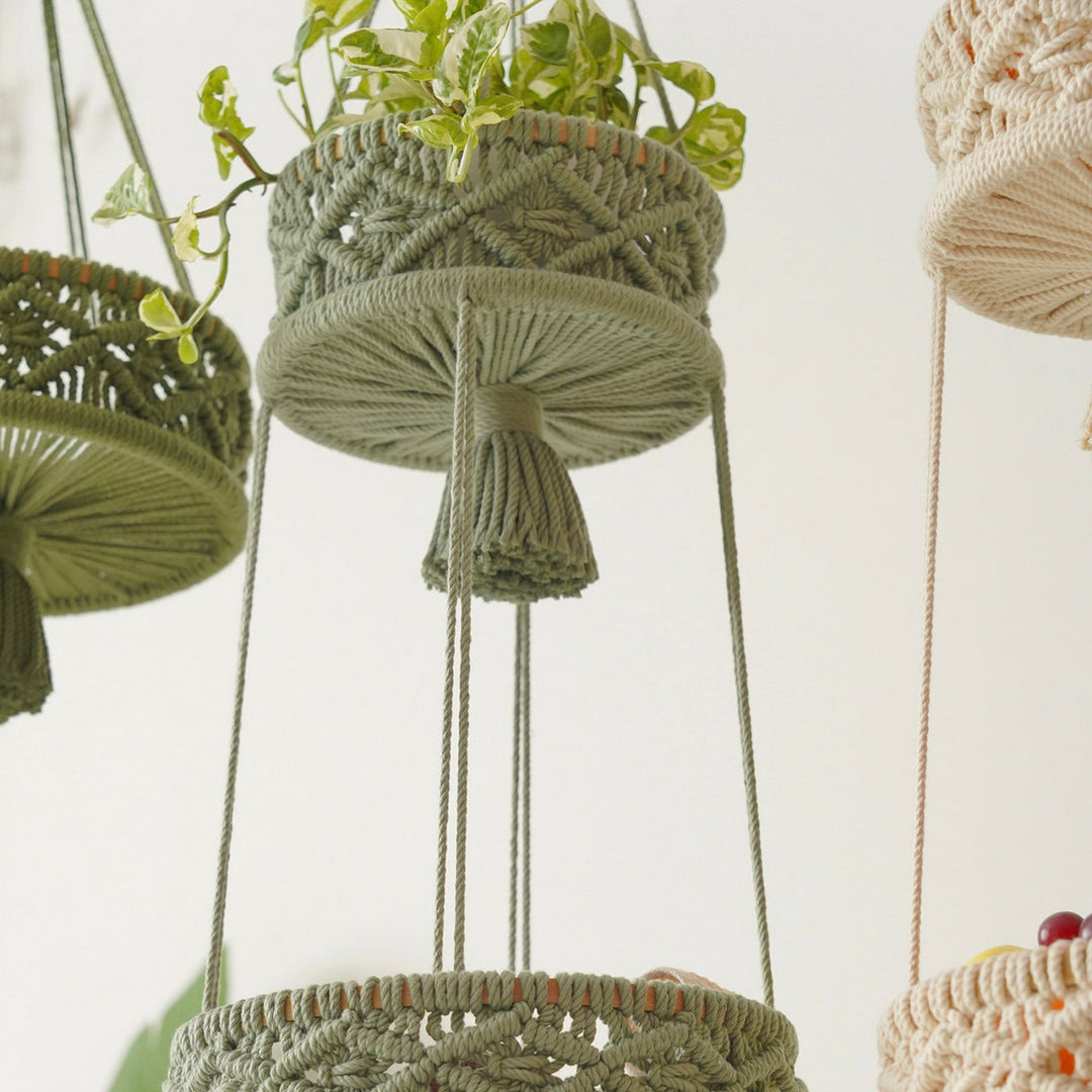 Multi-Tiered Macrame Hanging Storage Bowlift