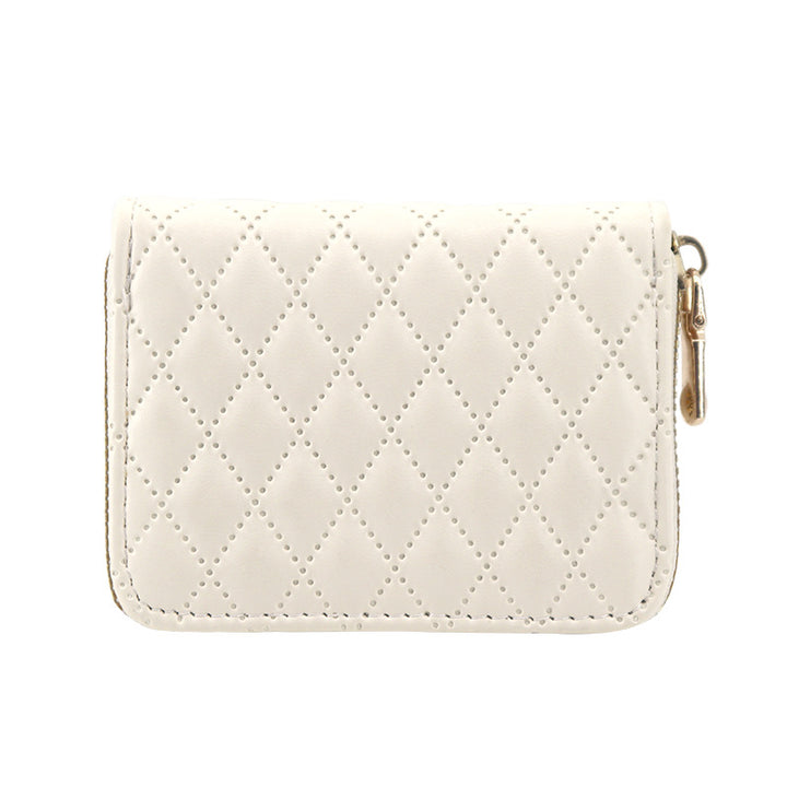 Quilted Compact Zipper Coin Purse