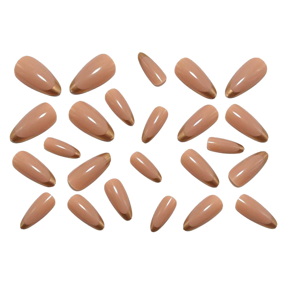 Artificial nails in elegant stiletto design with golden accents Bowlift