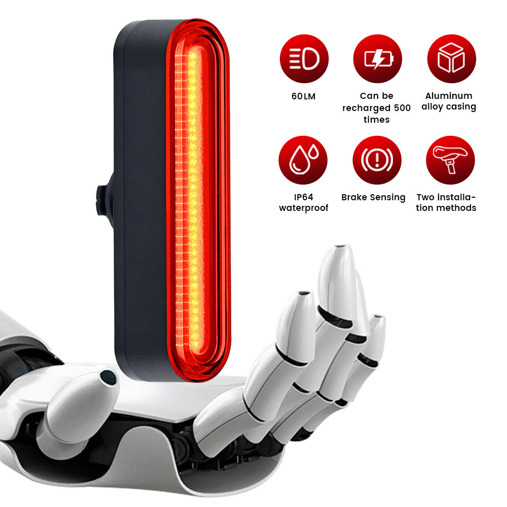 Rear Rechargeable Bicycle LED Tail Safety Light with Seatpost Mount and Brake Sensor Bowlift
