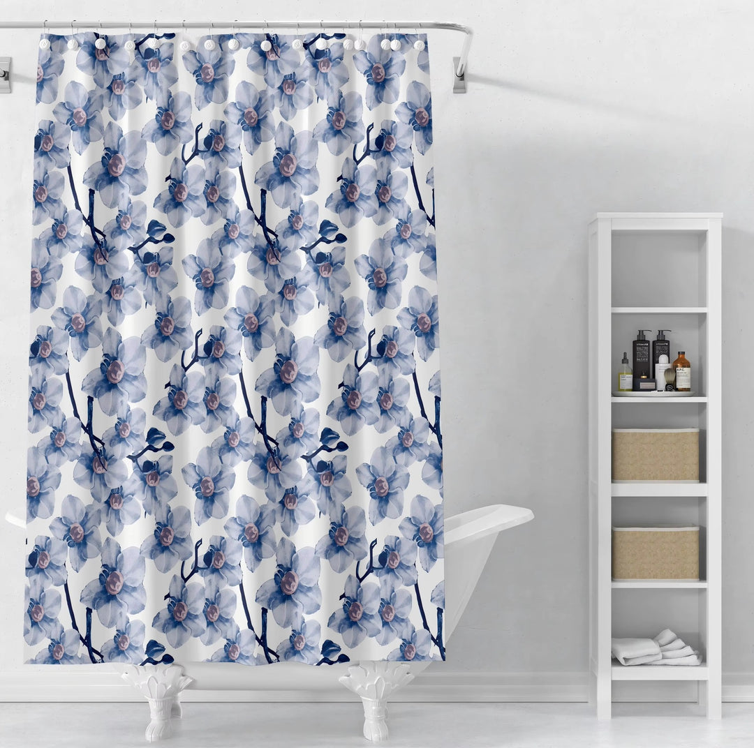 Floral Print Shower Curtain Bowlift
