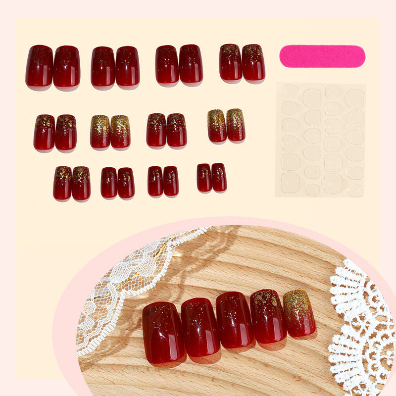 Acrylic nail set with sparkling accents and festive design Bowlift