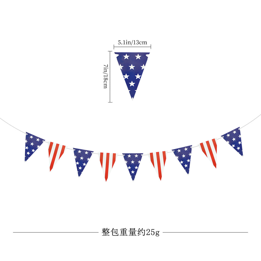 Unisex nan bunting with star motifs and stripes, weatherproof polyester party decoration Bowlift