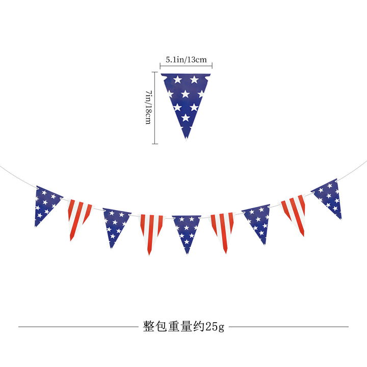Unisex nan bunting with star motifs and stripes, weatherproof polyester party decoration Bowlift
