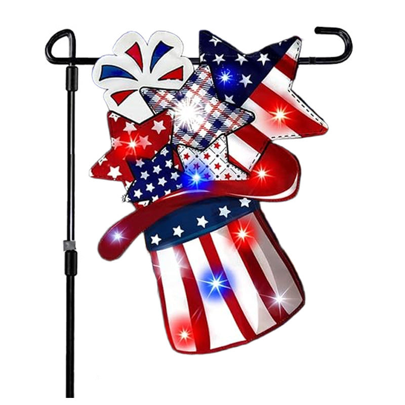 Unisex nan patriotic outdoor decorative gnome garden flag with pole sleeve Bowlift