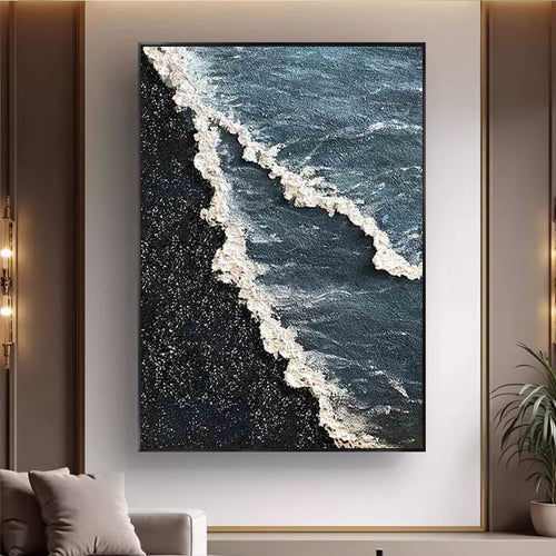 Coastal Wave Textured Canvas Artwork