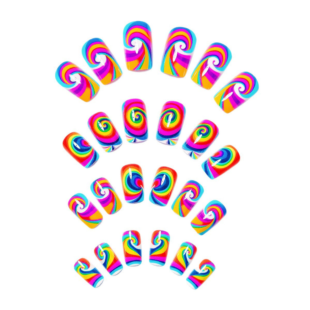 Psychedelic Swirl Nail Art Bowlift