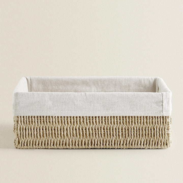 Natural storage basket with removable lining Bowlift