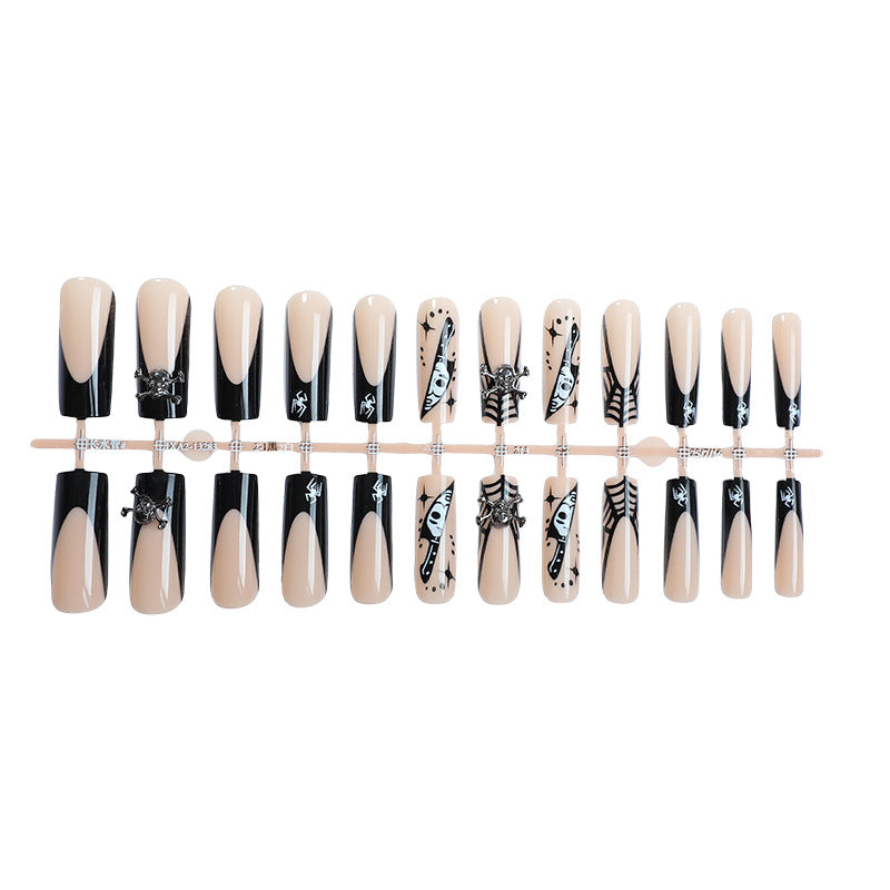 Artificial nail set with creative spider and creepy elements Bowlift