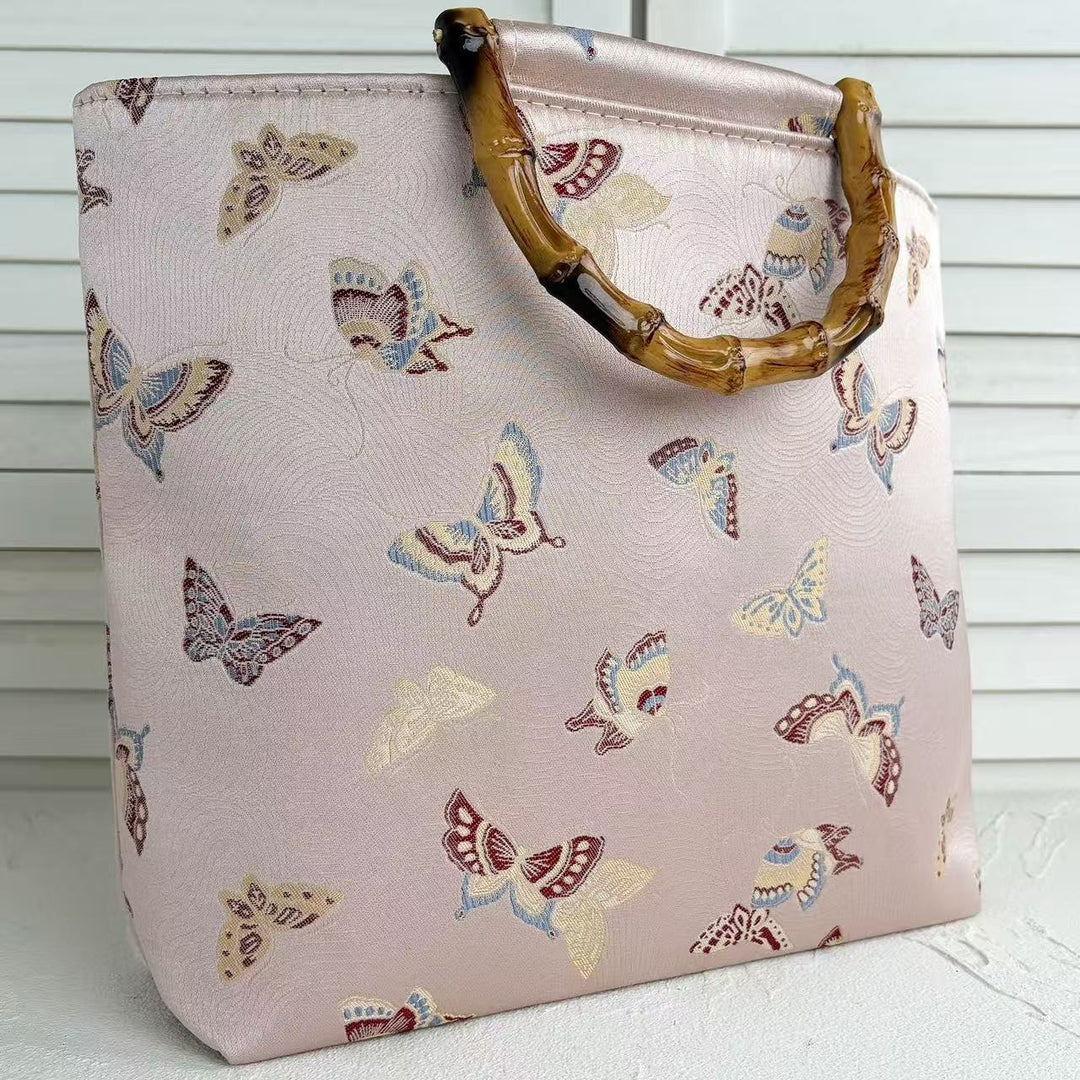 Handcrafted bag with bamboo handles Bowlift