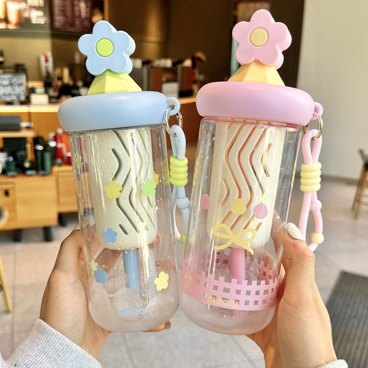 Unisex drinking cup with designs and silicone lid Bowlift