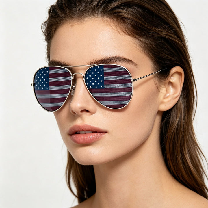 Patriotic Flag Aviator Sunglasses Bowlift