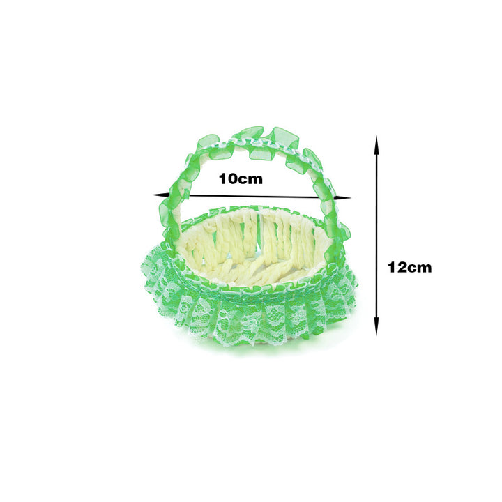 Decorative Lace Trim Woven Basket Bowlift