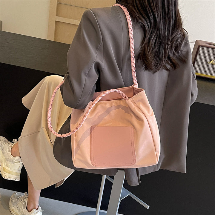 Fashionable Braided Handle Tote Bag Bowlift