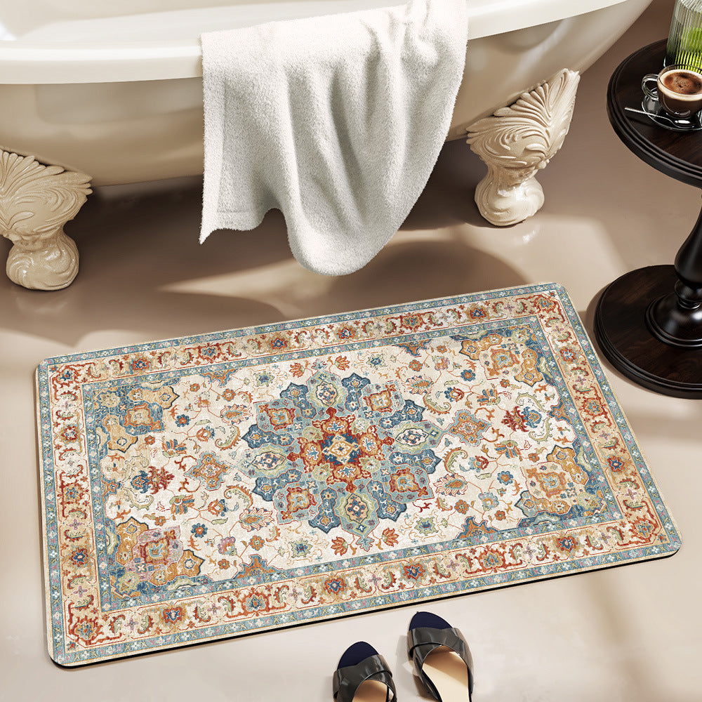 Elegant Floral Pattern Bath Mat Bowlift