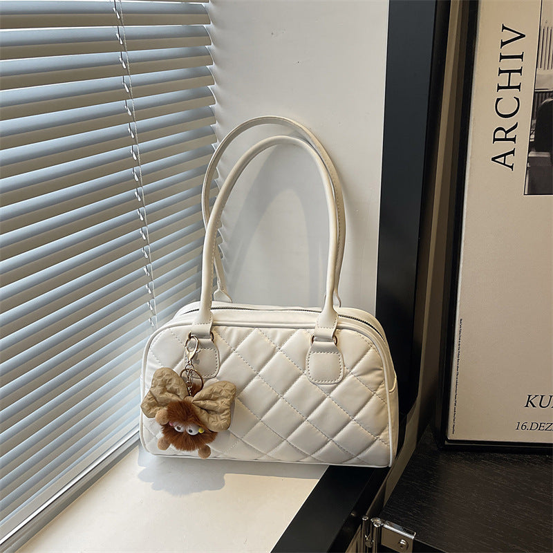 Quilted Faux Leather Handbag Bowlift