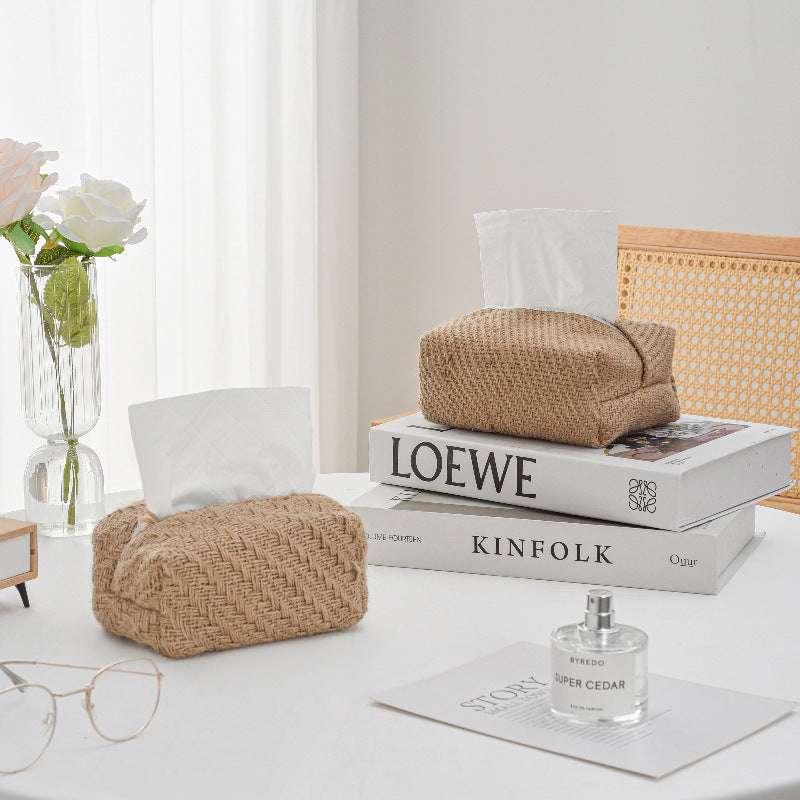 Decorative Textured Tissue Box Cover Bowlift