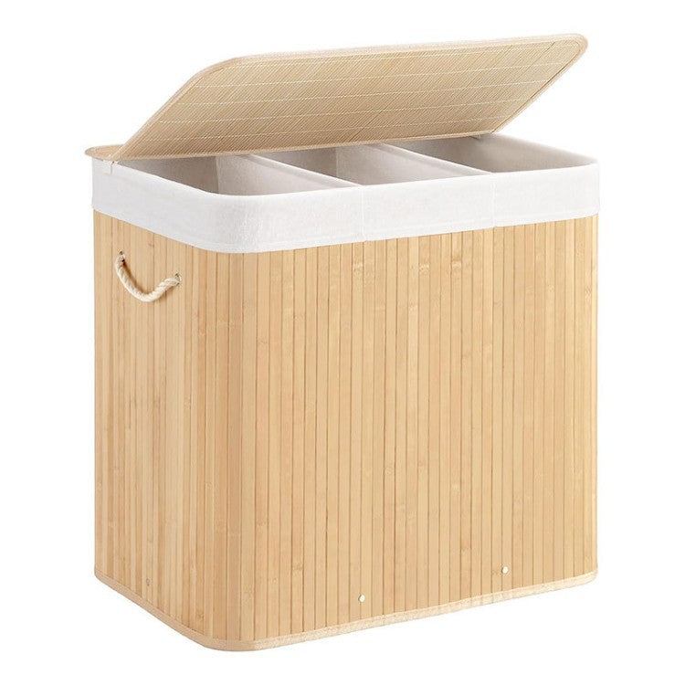 Bamboo Laundry Sorting Bin with Various Compartments Bowlift