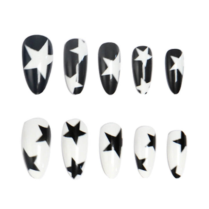 Artificial nails with star pattern Bowlift