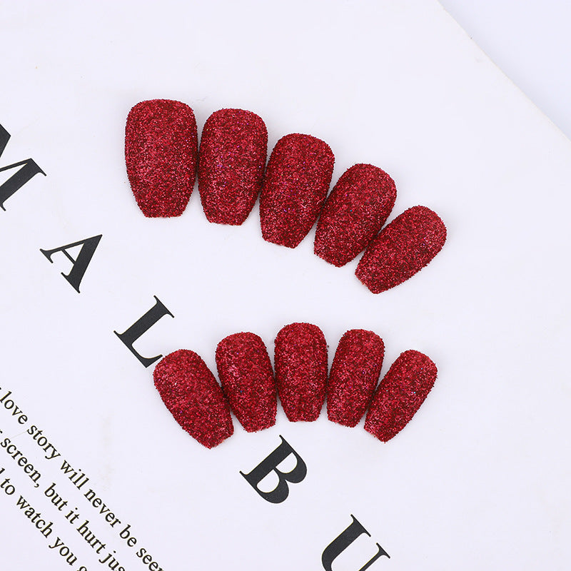 Glittering artificial nails in modern design Bowlift