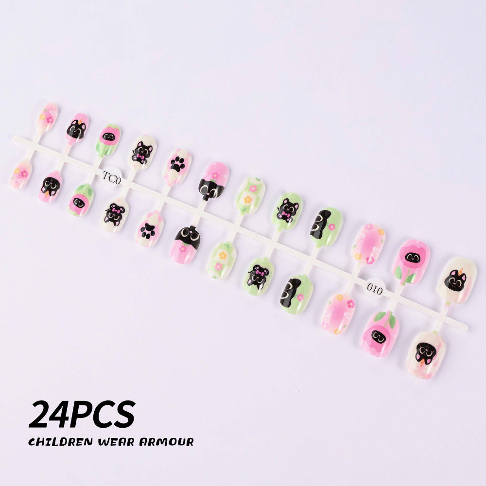 Children's Fun-Themed Press-On Nail Set Bowlift