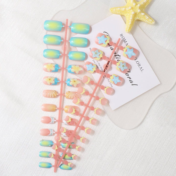 High-Quality Floral Design Press-On Nail Set Bowlift