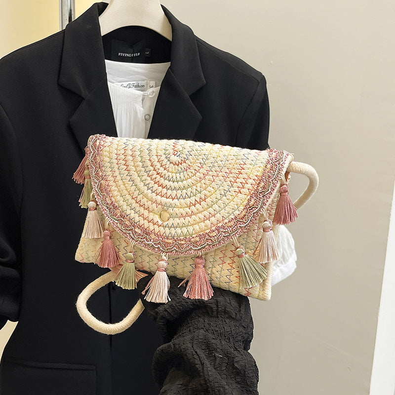 Bohemian Woven Clutch Bag Bowlift