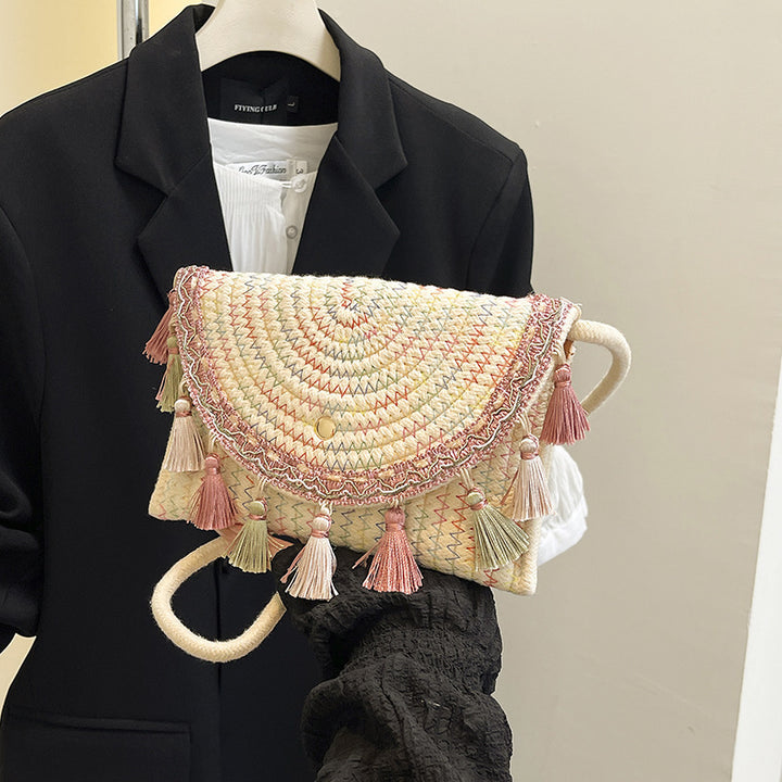 Bohemian Woven Clutch Bag Bowlift