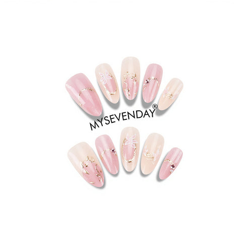 Floral Designed Press-On Nail Set Bowlift