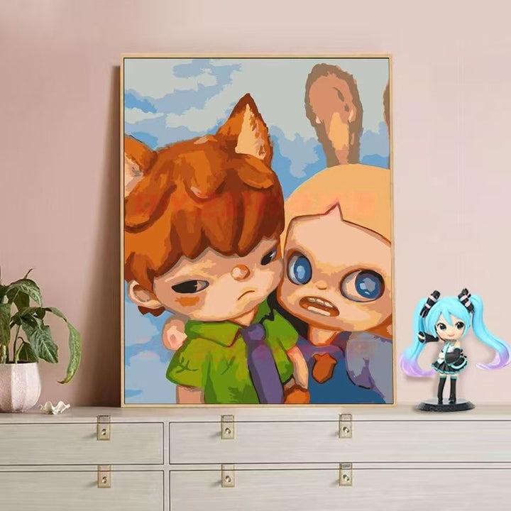 Playful Character Illustration Canvas Art Bowlift