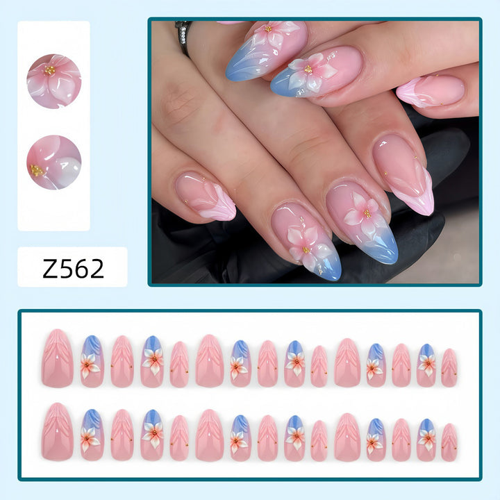 Artificial nails with floral accents Bowlift
