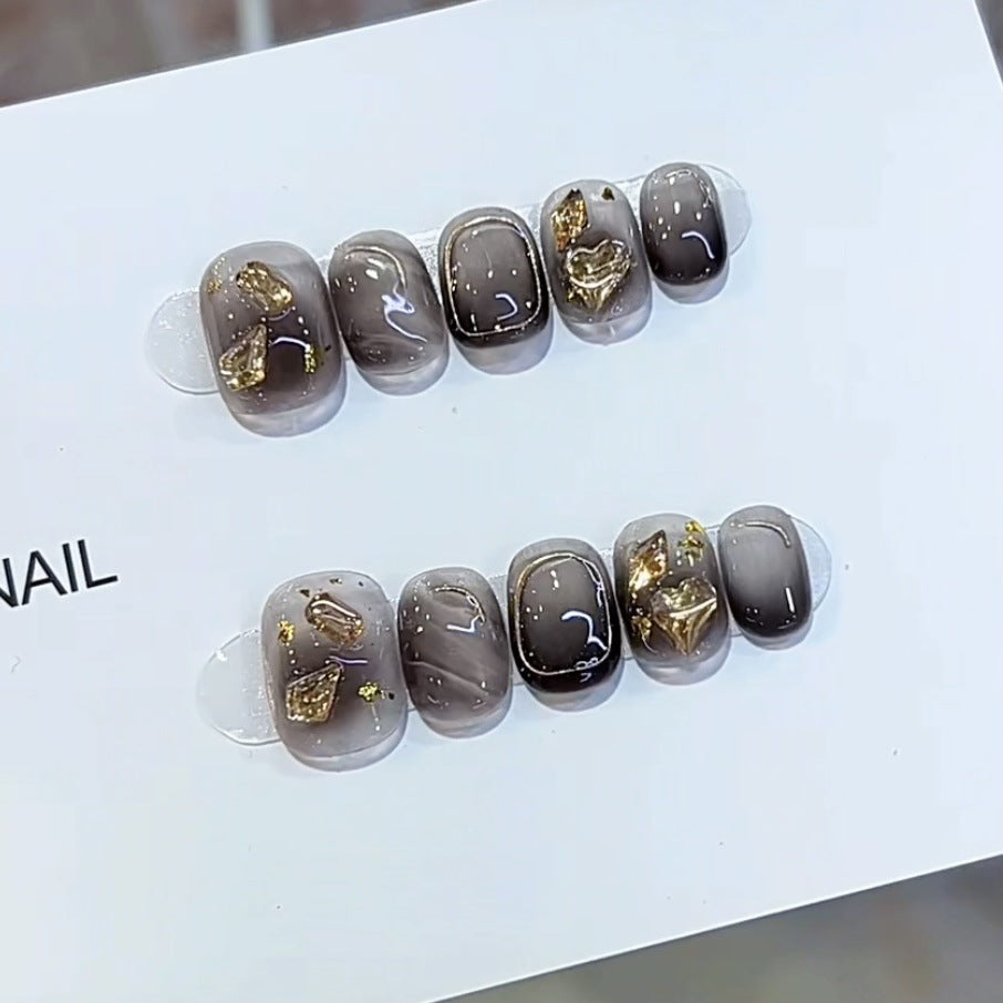 Artistic Marble Effect Press-On Nail Set Bowlift