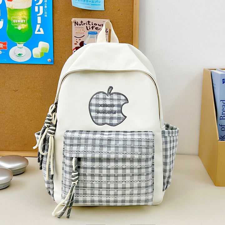 Vintage Style Gingham Patterned Backpack Bowlift