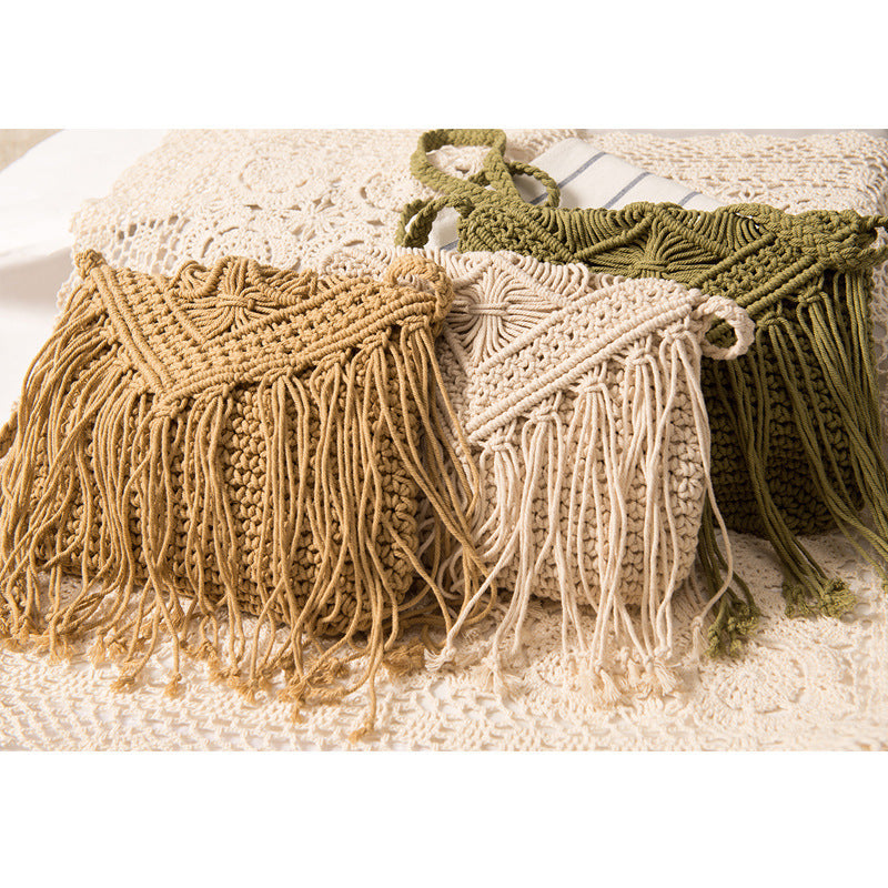 Hand-knotted Macrame Shoulder Bag Bowlift