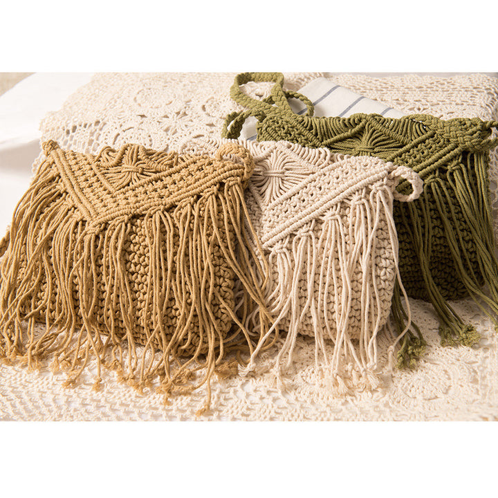Hand-knotted Macrame Shoulder Bag Bowlift