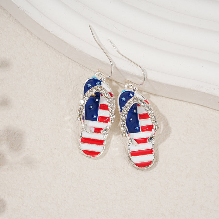 Ladies nan square crystal drop earrings with star grid and fine ear hook Bowlift